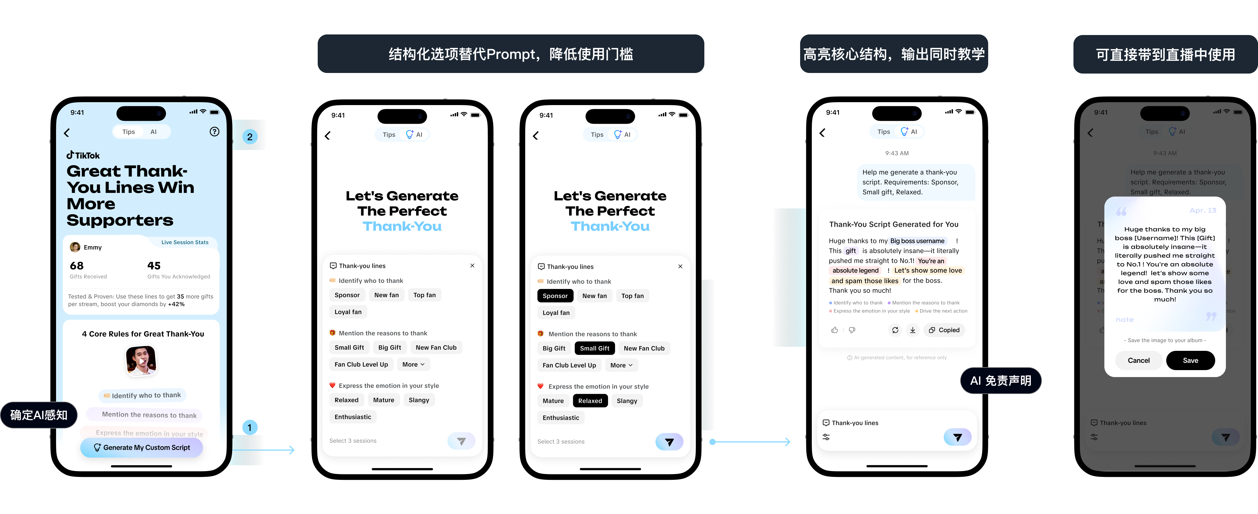 AI 感谢语生成完整流程